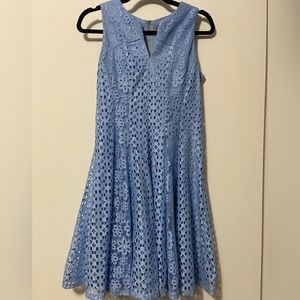 Sky Blue Lace A-Line Dress